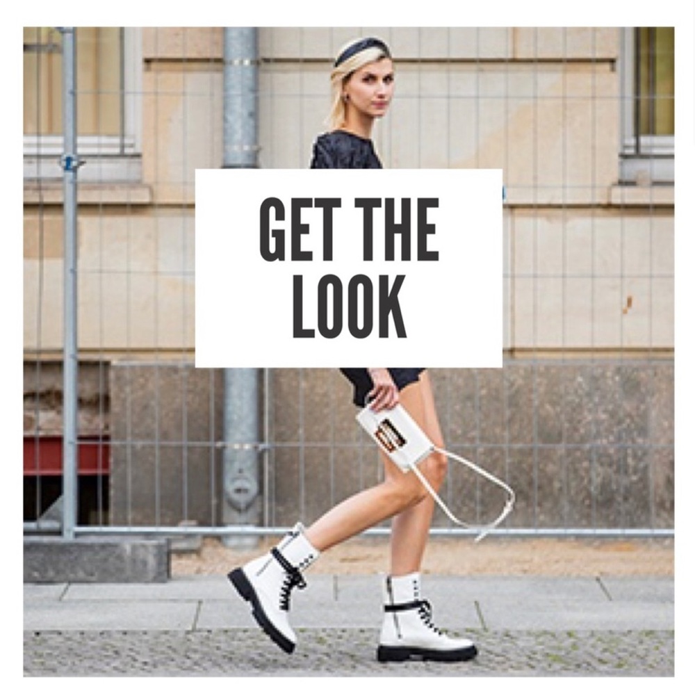 QUPID Raffi White Lace Up Chunky Lug Combat Boots - Picture 7 of 11